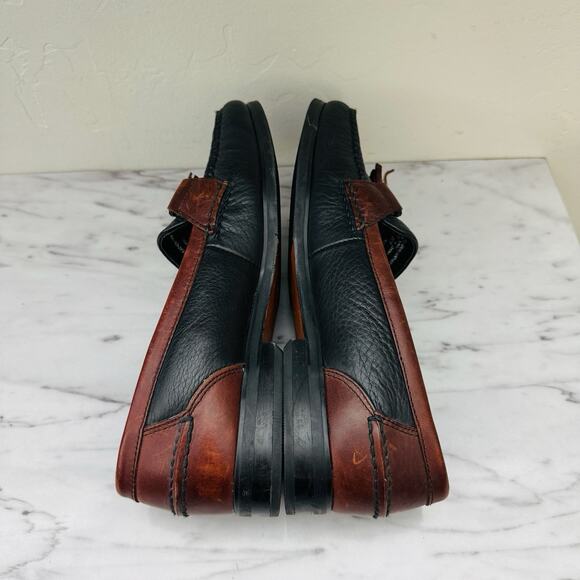 Bert Pulitzer Leather Navy Oxblood Tassel Loafer Men’s Size 8 - Picture 6 of 10